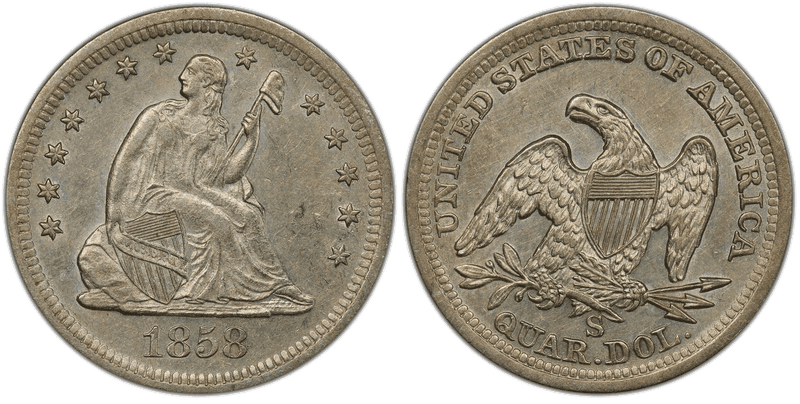 1858 (S) Seated Liberty Quarter