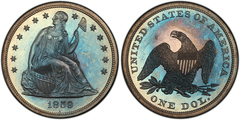 1859 Seated Liberty Dollar