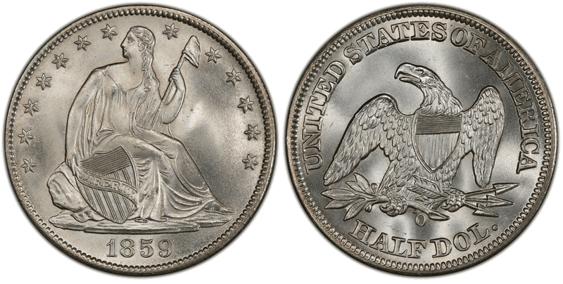 1859 Seated Liberty Half Dollar