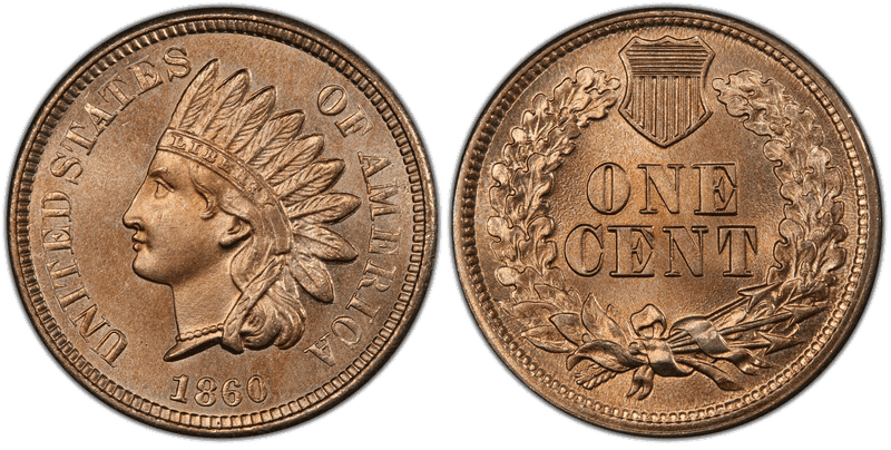 1860 Indian Head Cent - Pointed Bust