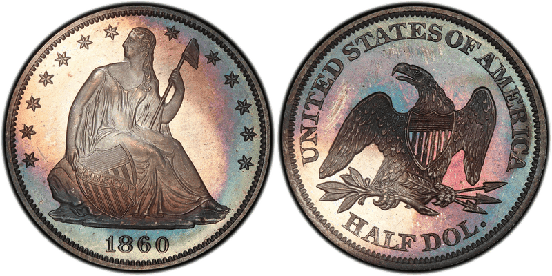 1860 Proof Seated Liberty Half Dollar