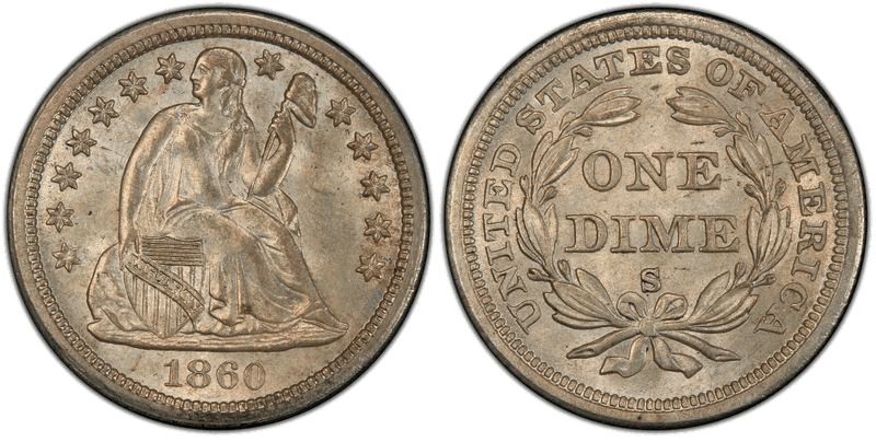 1860 (S) Seated Liberty Dime