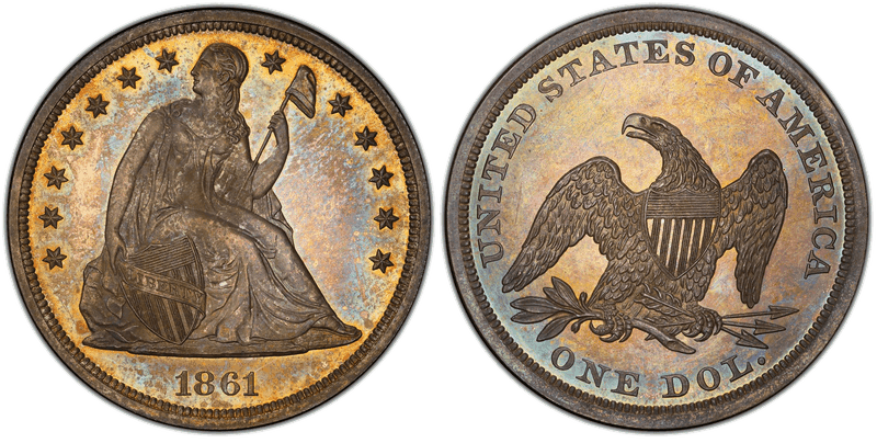 1861 Seated Liberty Dollar