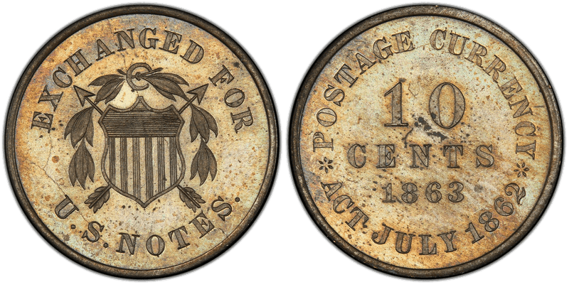 1863 Proof Dime Pattern - J-326a