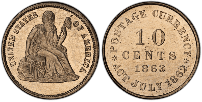 1863 Proof Dime Pattern - J-331