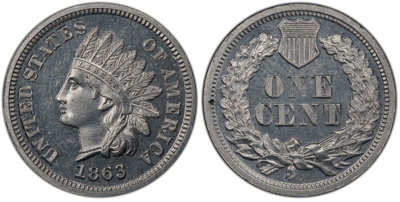 1863 Proof Cent Pattern - J-304