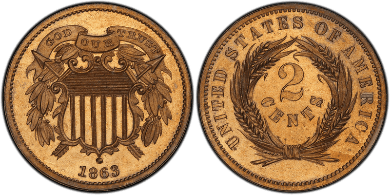 1863 Proof Two Cent Pattern - J-313