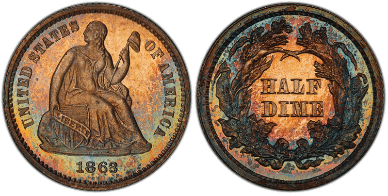 1863 Seated Liberty Half Dime