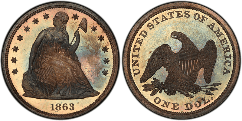 1863 Seated Liberty Dollar