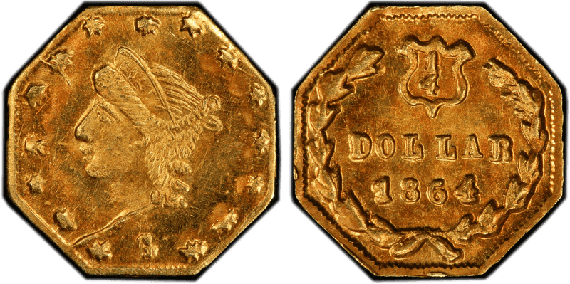 1864 Gold Quarter - BG-735