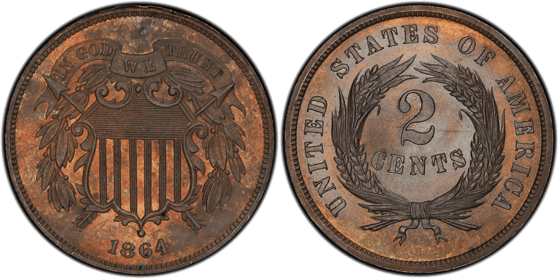 1864 Proof Two Cent Pattern - J-370