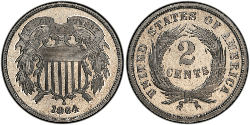 1864 Proof Two Cent Pattern - J-372