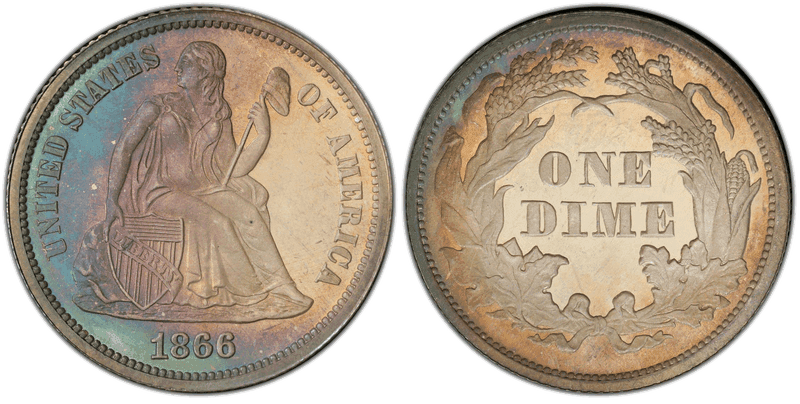 1866 Seated Liberty Dime