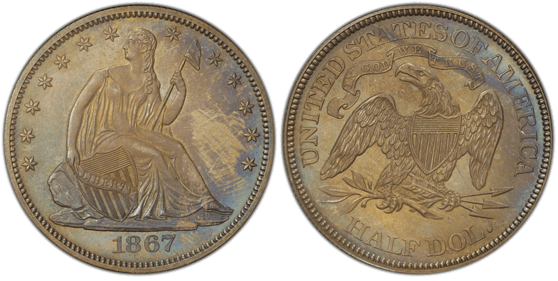 1867 Seated Liberty Half Dollar