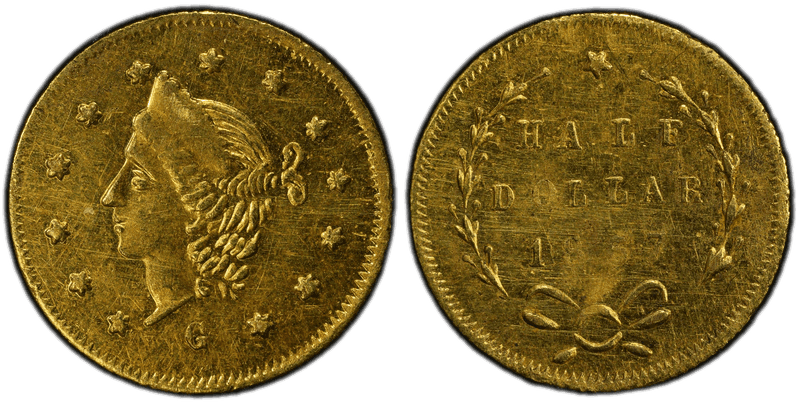 1867 Gold Half Dollar - BG-1018