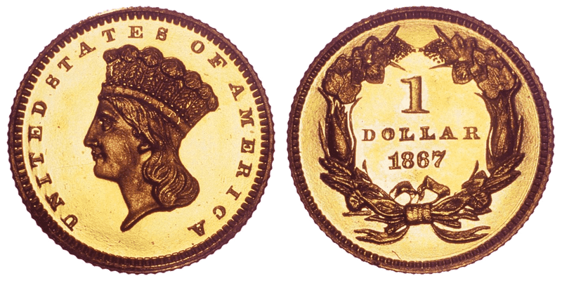 1867 Liberty Gold Dollar