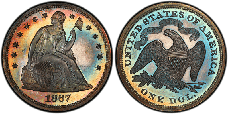 1867 Seated Liberty Dollar