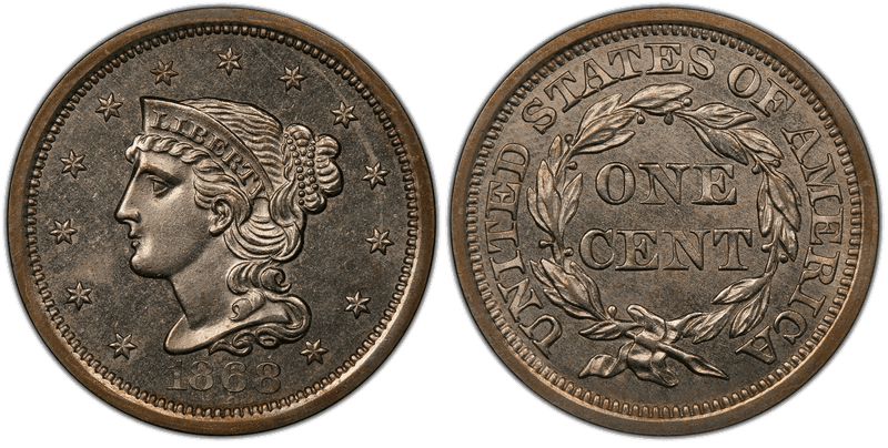 1868 Proof Cent Pattern - J-610