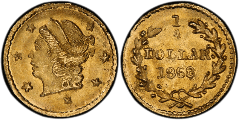 1868 Gold Quarter - BG-806