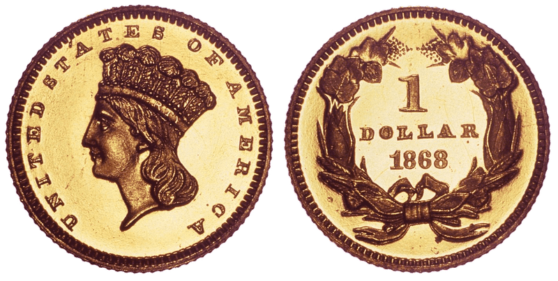 1868 Liberty Gold Dollar