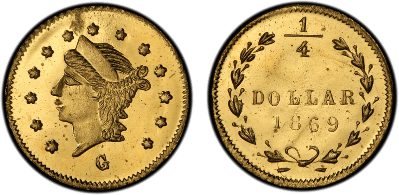 1869 Gold Quarter - BG-826