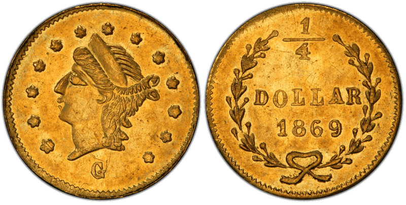 1869 Gold Quarter - BG-827