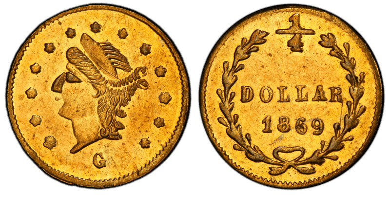 1869 Gold Quarter - BG-828