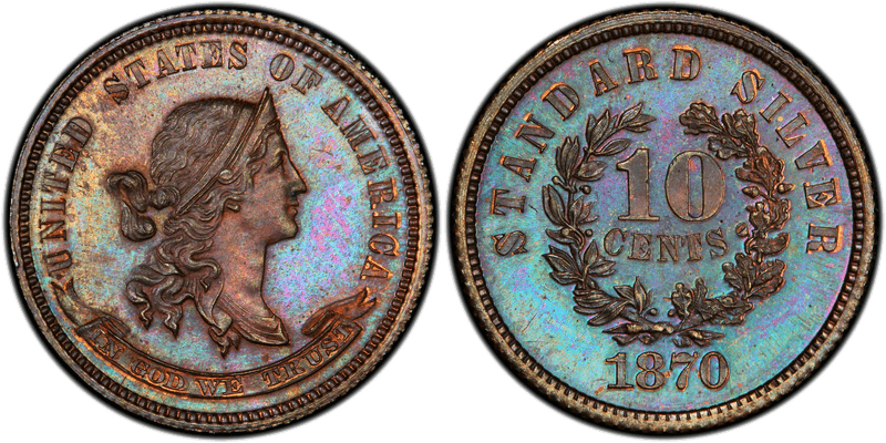 1870 Proof Dime Pattern - J-863