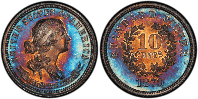 1870 Proof Dime Pattern - J-867
