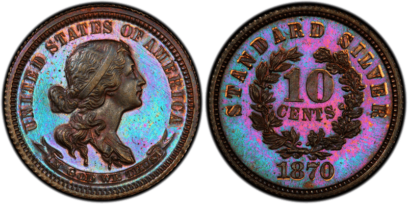 1870 Proof Dime Pattern - J-869