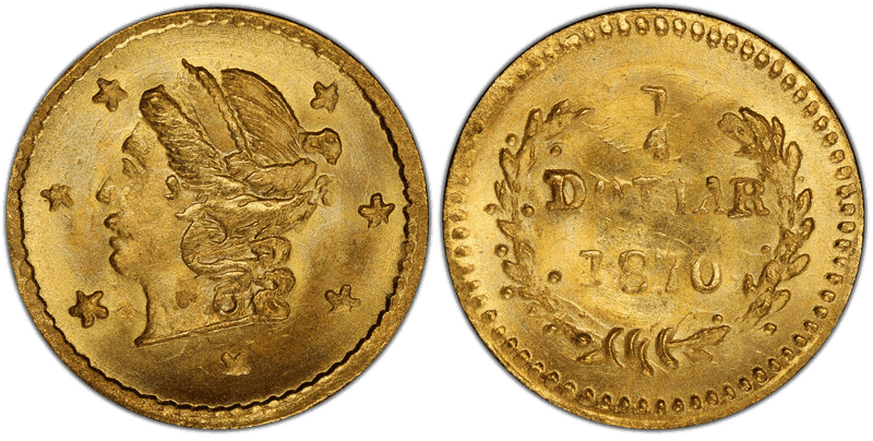 1870 Gold Quarter - BG-808