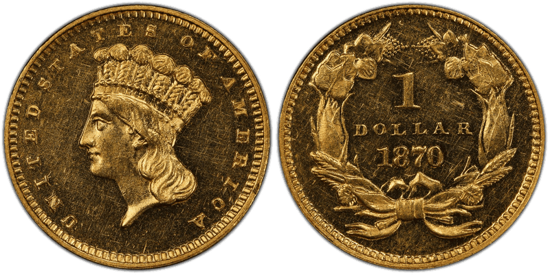 1870 Liberty Gold Dollar