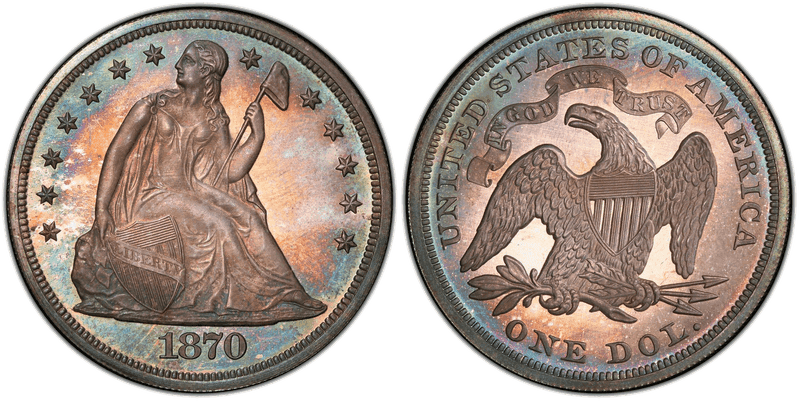 1870 Seated Liberty Dollar