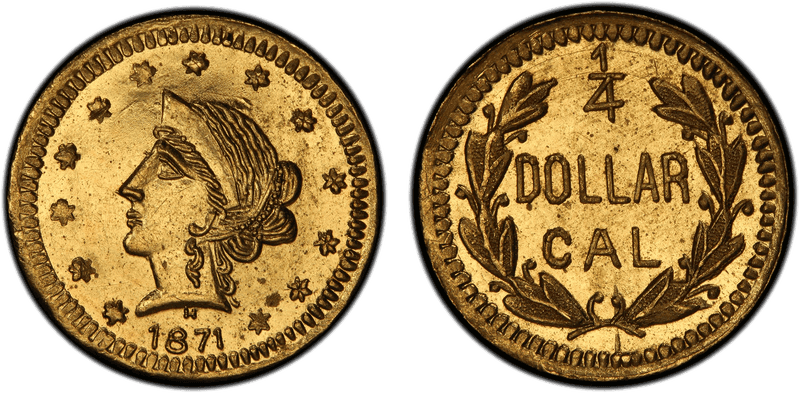 1871 Gold Quarter - BG-859
