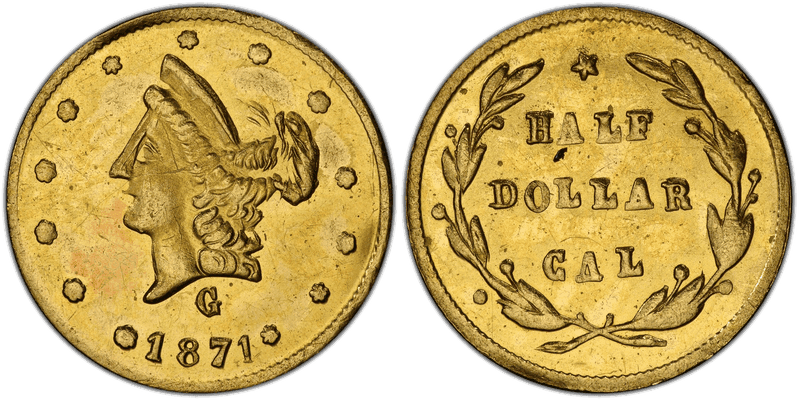 1871 Gold Half Dollar - BG-1027