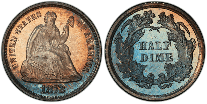 1872 Seated Liberty Half Dime