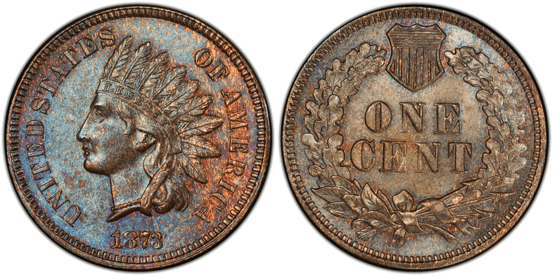 1873 Indian Head Cent - Doubled Liberty