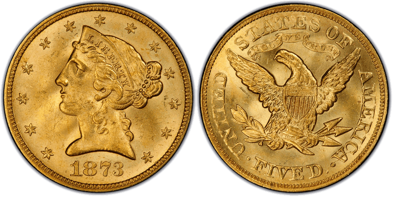 1873 Liberty Head Half Eagle - Open 3