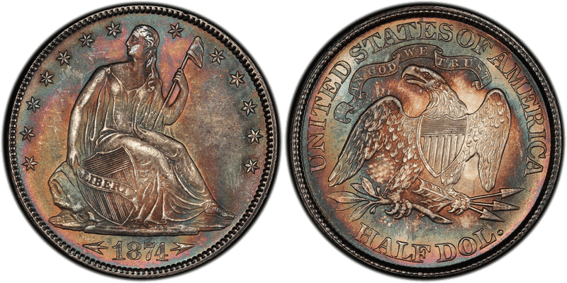 1874 Seated Liberty Half Dollar