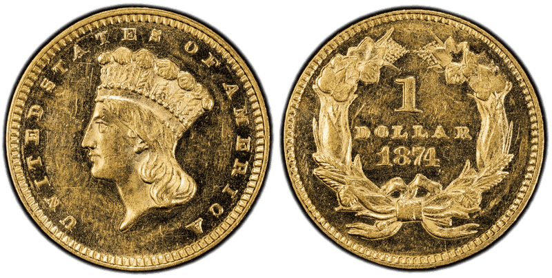 1874 Liberty Gold Dollar