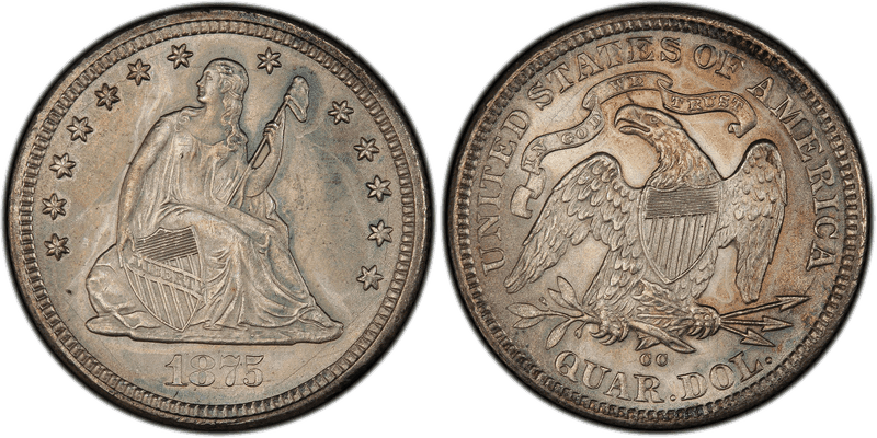 1875 Seated Liberty Quarter