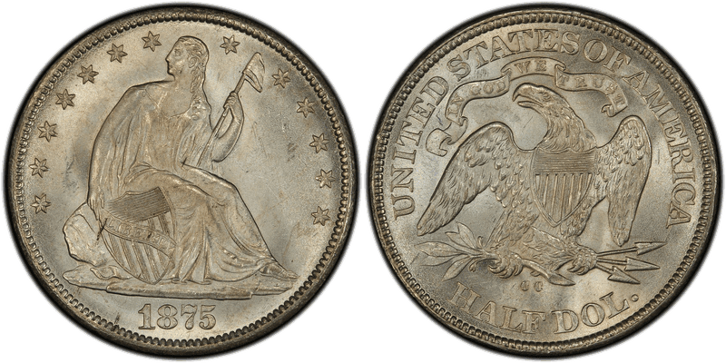 1875 Seated Liberty Half Dollar