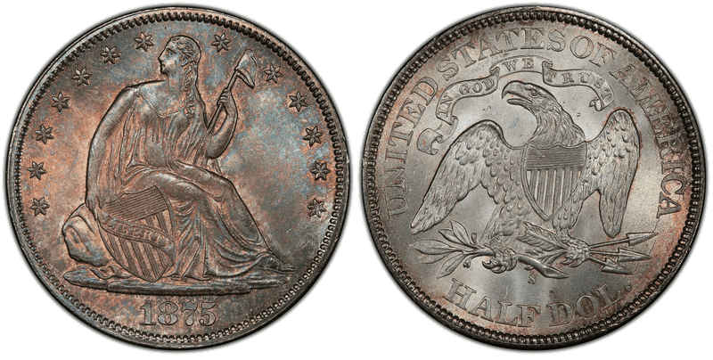 1875 (S) Seated Liberty Half Dollar