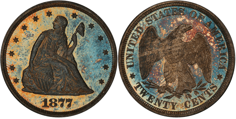 1877 Seated Liberty Twenty Cent