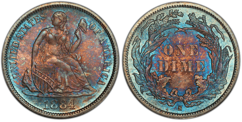 1884 (S) Seated Liberty Dime