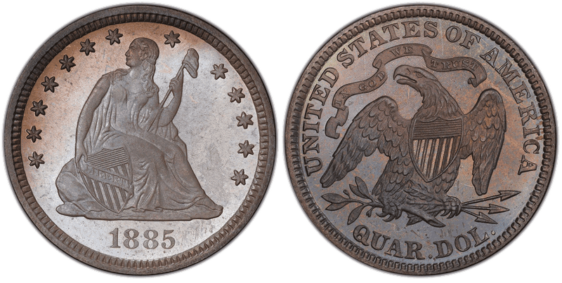 1885 Seated Liberty Quarter