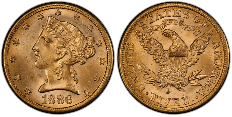 1886 (S) Liberty Head Half Eagle