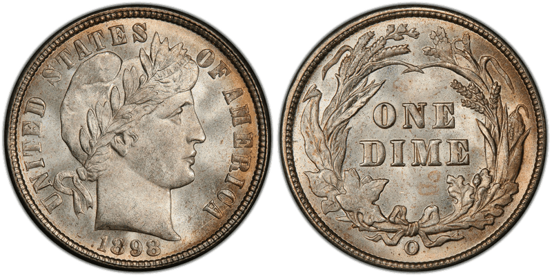 1898 Barber Dime