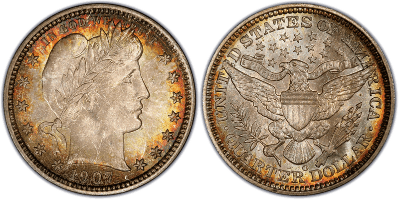 1907 (O) Barber Quarter