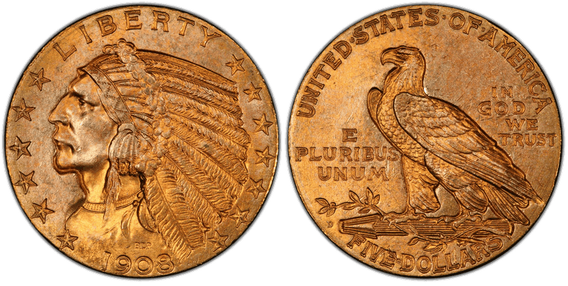Indian Head Half Eagles 1908-1929 series coin